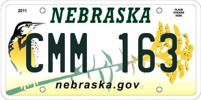 NE license plate CMM163