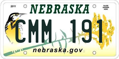 NE license plate CMM191