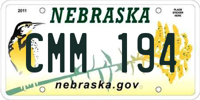 NE license plate CMM194
