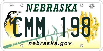 NE license plate CMM198