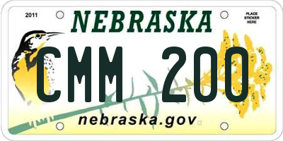 NE license plate CMM200