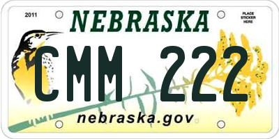 NE license plate CMM222