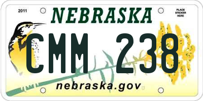 NE license plate CMM238