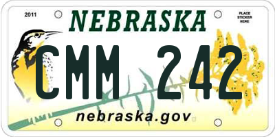 NE license plate CMM242