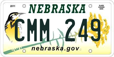 NE license plate CMM249