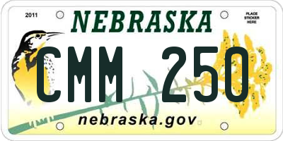 NE license plate CMM250