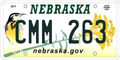 NE license plate CMM263
