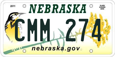 NE license plate CMM274