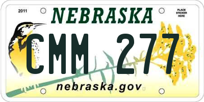 NE license plate CMM277