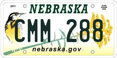 NE license plate CMM288