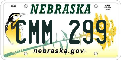 NE license plate CMM299