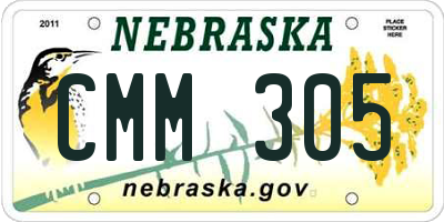 NE license plate CMM305