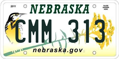 NE license plate CMM313
