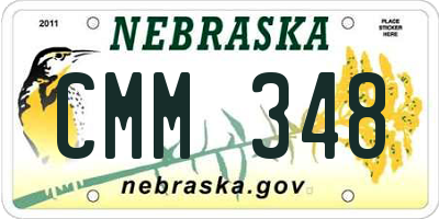 NE license plate CMM348
