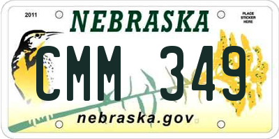 NE license plate CMM349