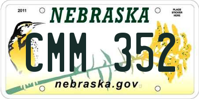 NE license plate CMM352
