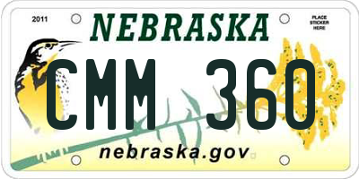 NE license plate CMM360