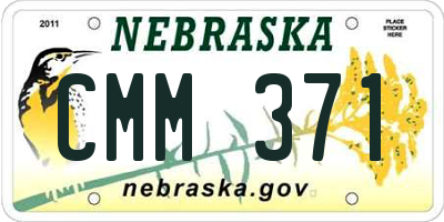NE license plate CMM371