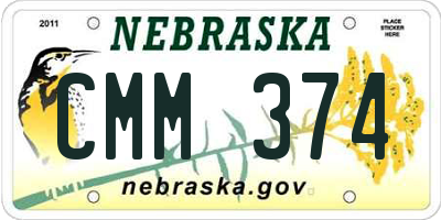 NE license plate CMM374