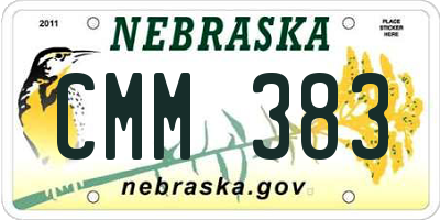 NE license plate CMM383