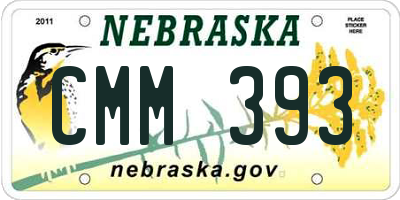 NE license plate CMM393