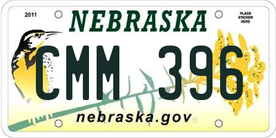 NE license plate CMM396