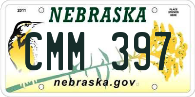 NE license plate CMM397
