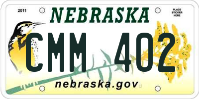 NE license plate CMM402