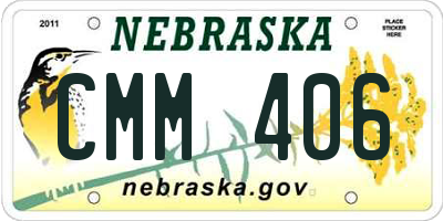 NE license plate CMM406