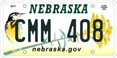 NE license plate CMM408