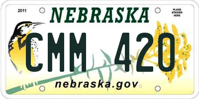 NE license plate CMM420