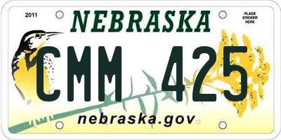 NE license plate CMM425