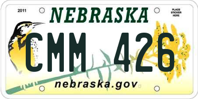 NE license plate CMM426