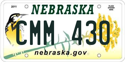 NE license plate CMM430