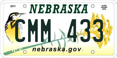 NE license plate CMM433