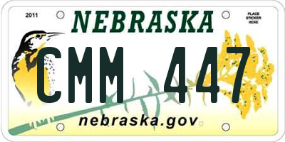 NE license plate CMM447