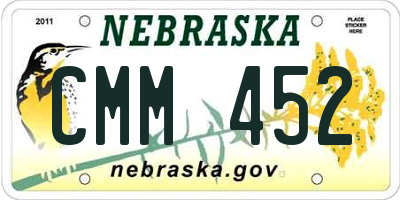 NE license plate CMM452