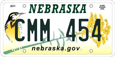 NE license plate CMM454
