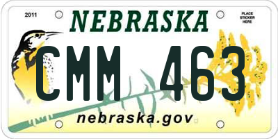 NE license plate CMM463