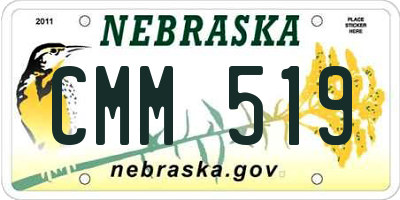 NE license plate CMM519
