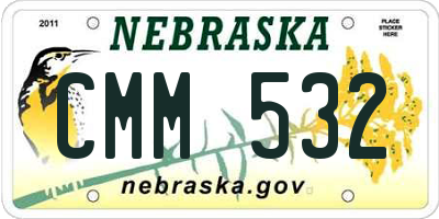 NE license plate CMM532