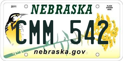 NE license plate CMM542