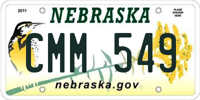 NE license plate CMM549