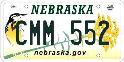 NE license plate CMM552