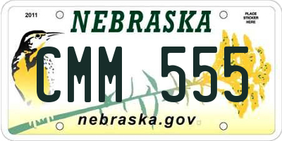 NE license plate CMM555