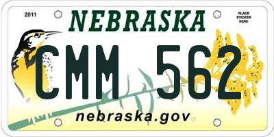 NE license plate CMM562