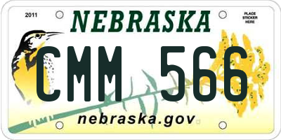 NE license plate CMM566