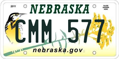 NE license plate CMM577