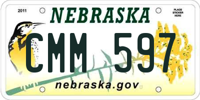 NE license plate CMM597