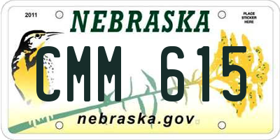 NE license plate CMM615